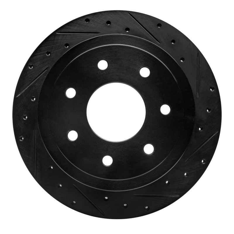 Ford F-150 Brake Rotor (1) - Rear Right - R1 Concepts - Drilled & Slotted - Black - `04-`11